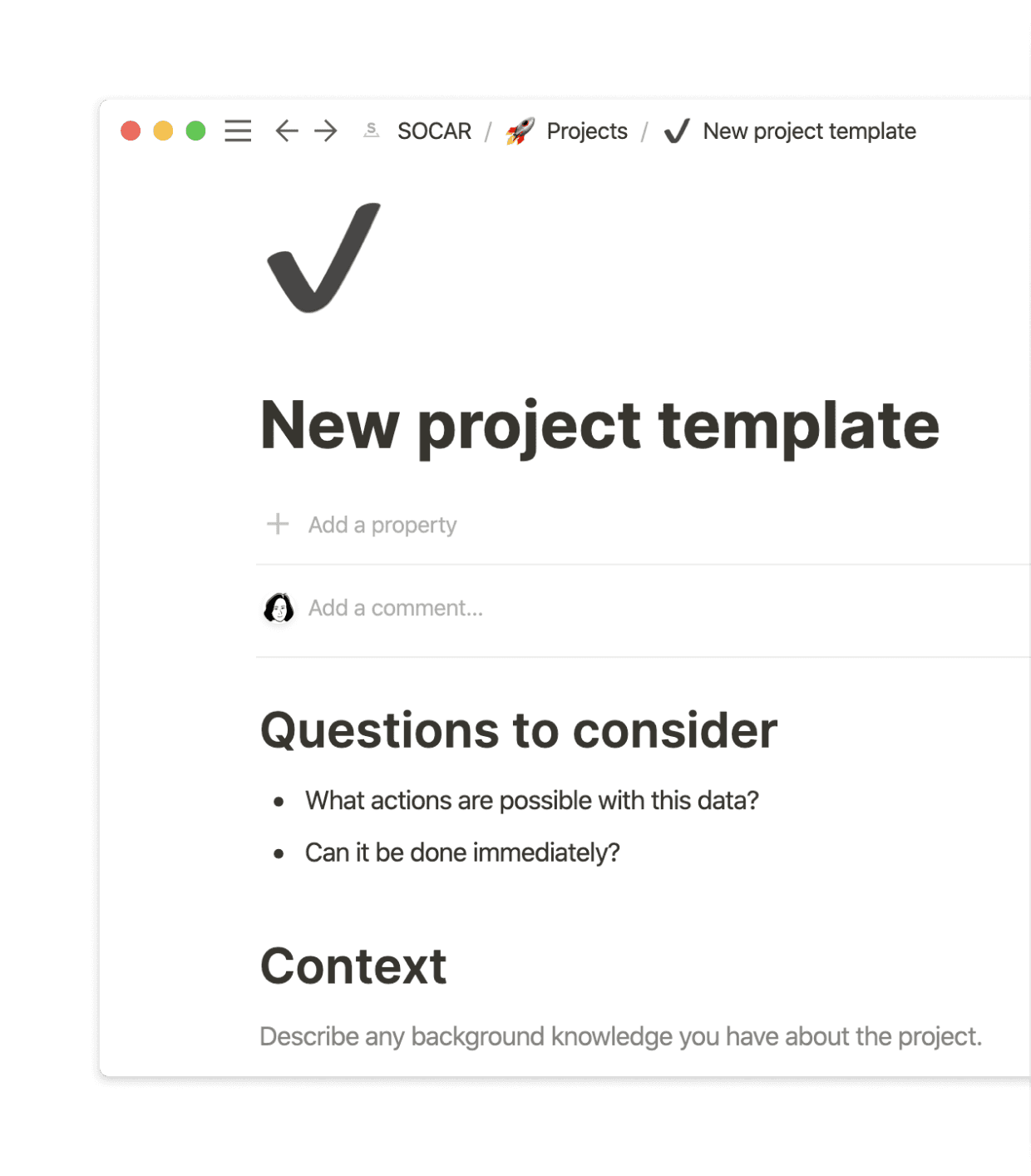 Tout le monde peut modifier ce modèle à mesure que les priorités indiquées dans la documentation de SOCAR évoluent.