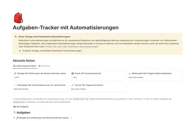 Aufgaben-Tracker mit Automatisierungen