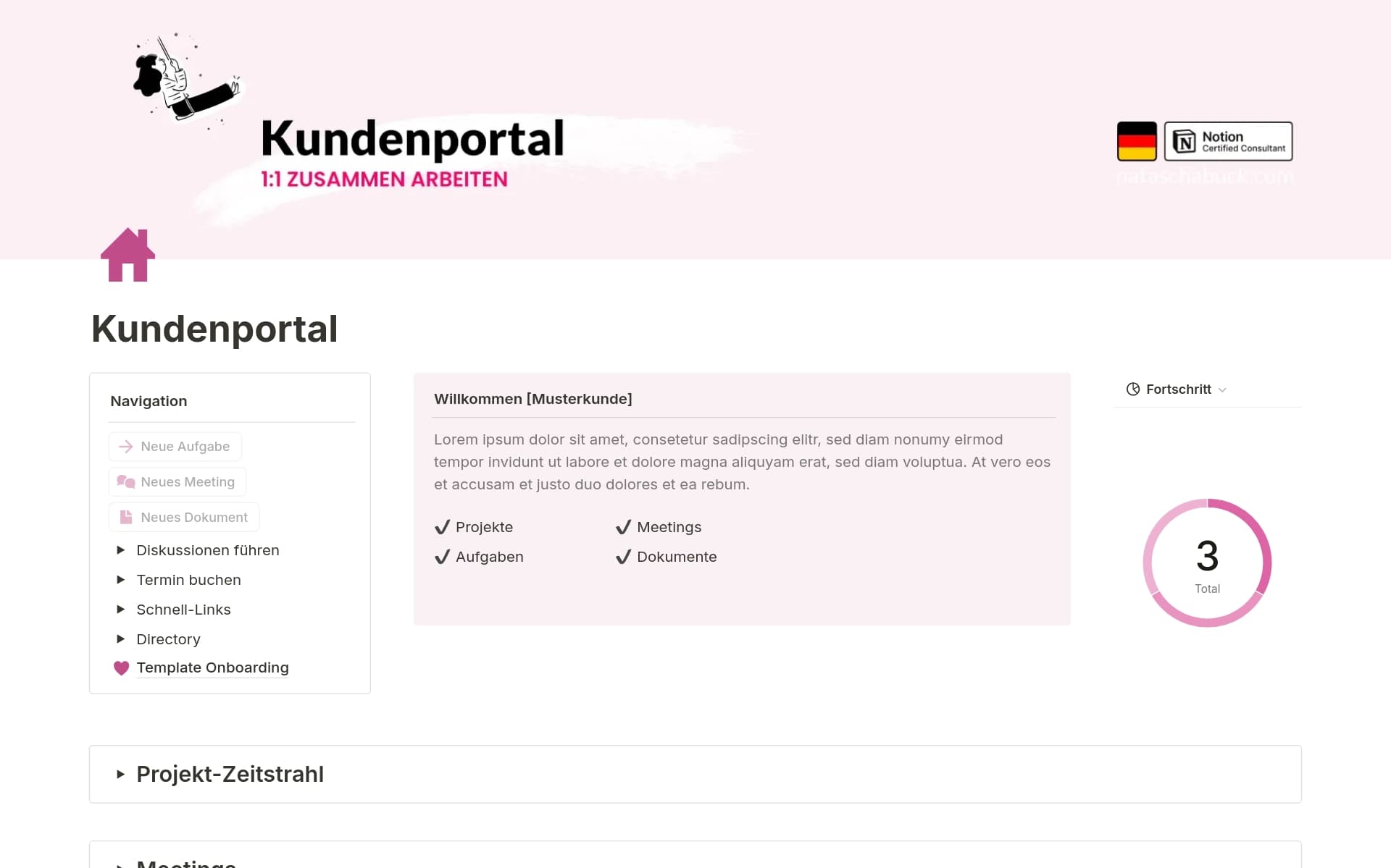 Screenshot der Blaupausen für deinen Erfolg-Sammlung von Notion